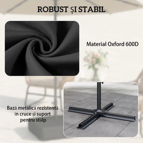 Outsunny Bază pentru Umbrelă Reumplibilă cu Nisip 80 kg/Nisip Umed 90 kg, pentru Tije de Ø48 mm, Negru | Aosom Romania