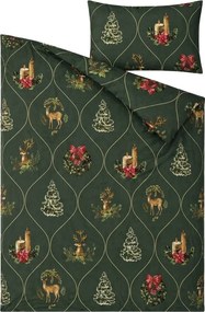 Lenjerie de pat din bumbac HERITAGE verde inchis Dimensiune lenjerie de pat: 70 x 80 cm | 140 x 200 cm