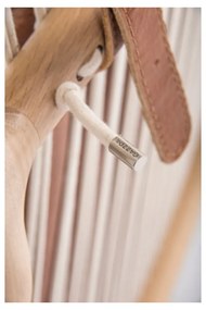 Fotoliu cu structură din lemn masiv de stejar şi șezut din piele bivol Gazzda Dedo, maro cognac