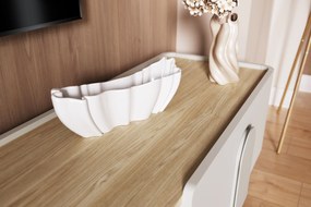 Comodă TV Amilio 220 cm cu sertar - cashmere / stejar uleiat / mânere cashmere