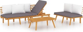 vidaXL Set mobilier de grădină cu perne, 3 piese, lemn masiv de acacia