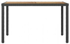 Masă de grădină, negru&maro, 123x60x74 cm, lemn masiv de acacia