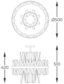 Lustră pe tijă Zuma Line C0567-08C-7GAC CONSTANTINOPLE 8xG9/28W/230V auriu