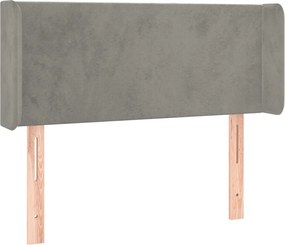 vidaXL Tăblie de pat cu aripioare gri deschis 103x16x78/88 cm catifea