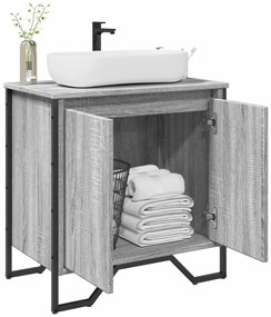 vidaXL Dulap chiuvetă baie, gri sonoma, 60x35x60 cm, lemn prelucrat