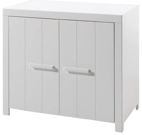 Set Complet Cameră Copii ERIK: Pătuț Transformabil 60x120 - 90x200 cm, Comodă, Masă de Înfășat și Dulap 3 Uși, Alb – Vipack