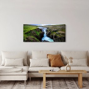 Tablou - Cascada intre stânci (120x50 cm)