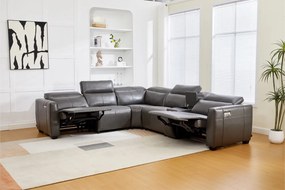 Coltar dumonde cu 2 reclinere electrice, tetiere reglabile, incarcare wireless, suport pahare Valen 334x83cm