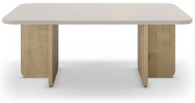 Măsuță de cafea crem/în culoare naturală cu aspect de lemn de stejar 56x100 cm Hillary – Marckeric