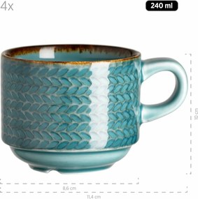 Mäser Set de cafea 12 piese PROSPERO – turcoaz