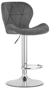 Scaun de bar WEST VELVET, gri