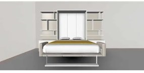 Set pat rabatabil dublu cu 2 biblioteci de 100 cm si canapea de 3 locuri - ROYAL BOOKCASES&amp;TRIPLE SOFA SET (150X200)