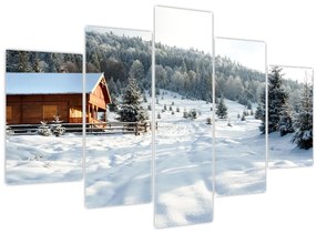 Tablou - Cabană de munte (150x105 cm)