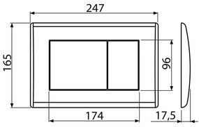 Clapeta de actionare, Alcadrain, Basic, M275, cu doua volume, auriu lucios