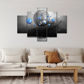 Tabloul cu bile abstracte albastre (150x105 cm)