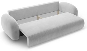 Canapea gri deschis extensibilă/cu spațiu de depozitare cu tapițerie din catifea 262 cm Tonale – Cosmopolitan Design