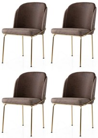 Set de scaune de sufragerie Dore Brown and Gold, 4buc.