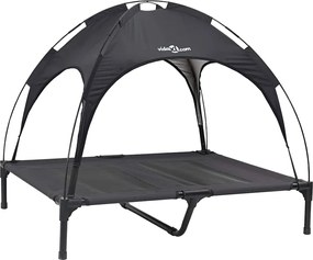 vidaXL Pat pentru câini Manual Negru 92 x 77 x 82,5 cm Oțel