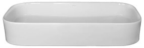 Lavoar pe blat alb lucios 75 cm, dreptunghiular, Fluminia Capri 750x380 mm