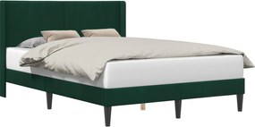 vidaXL Cadru de pat cu headboard Verde închis 120 x 200 cm Catifea