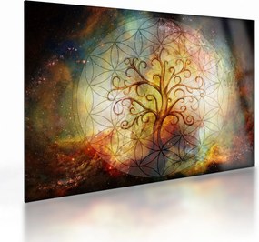 Tablou pe sticlă abstract cu copac (70x50 cm)