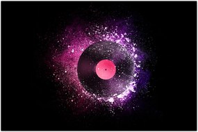 Tablou - Disc de vinil roz-violet (90x60 cm)