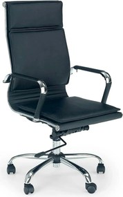 Scaun de birou MANTUS, negru, piele ecologica, 58x60x108/118 cm