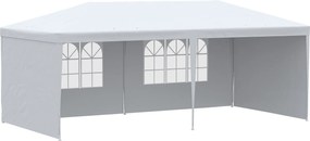 Outsunny Cort Pliabil pentru Grădină, Petreceri și Evenimente, cu Panouri Detașabile, Structură Oțel și PE, 5.85x2.95m, Alb | Aosom Romania