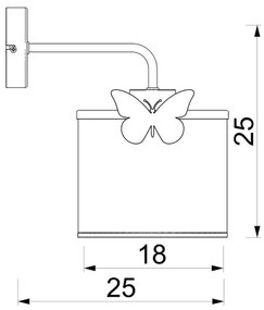 Lampă de perete pentru copii SWEET 1xE27/15W/230V alb/roz/fluture