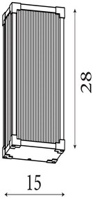 Aplica neagra perete exterior IP44 Cincinnati