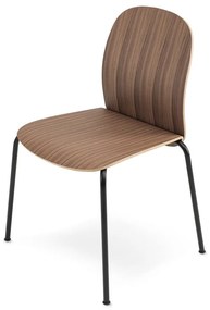 Scaune de dining maro stivuibile 2 buc. cu aspect de lemn de nuc Book – Gazzda