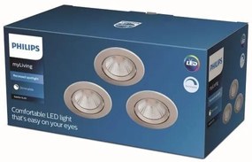 SET 3x plafonieră LED încastrată DIVE LED/5,5W/230V 2700K Philips