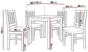 Set sufragerie (pentru 4 persoane) Asume AL9 (sonoma + albastru închis). 1121734