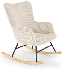 Fotoliu tip balansoar Belmiro velvet crem H92 cm