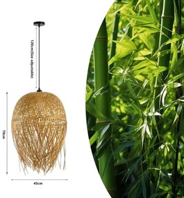 Lustră pe cablu Immax 08271L HILO 1xE27/40W/230V d. 45 cm bambus