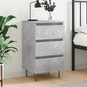 826932 vidaXL Noptieră, gri beton, 40x35x69 cm, lemn compozit