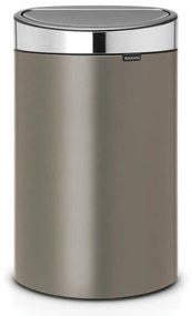Coș de gunoi Brabantia Touch Bin New 40L, Platinum, capac metalic 650529