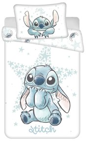 Lenjerie de pat pentru copii albă din bumbac pentru pătuț 100x135 cm Lilo and Stitch "White Star" – Jerry Fabrics