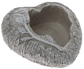 Capac pentru ghiveci din beton Inimă cu ramurăgri, 16 x 6,5 cm
