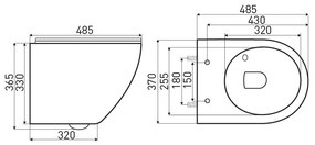 Toaletă Kasos fără ramă, montată pe perete