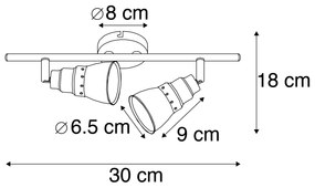 Plafonieră și spot de perete maro ruginit rotativ și înclinabil - Coney 2