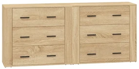 3185410 vidaXL Servante, 2 piese, stejar sonoma, lemn prelucrat