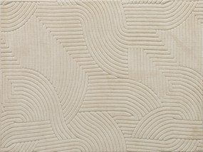 HOMCOM Covor Modern Antiderapant din Poliester și Bumbac cu Design Liniar, pentru Living, Dormitor, Crem | Aosom Romania