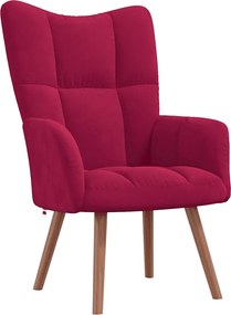 vidaXL Scaun de relaxare, roșu vin, catifea