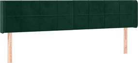 vidaXL Tăblie de pat cu aripioare verde închis 203x16x78/88 cm catifea
