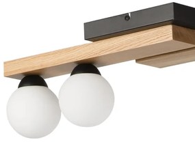 Lustră pe cablu CORTINA 2xE27/15W/230V + 2xG9/5W/230V negru/stejar