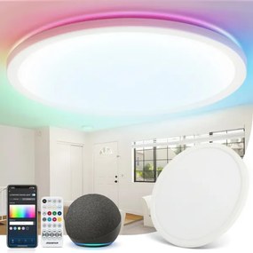 Brilagi - Plafonieră LED VIBE RGBW, reglabilă, 36W/230V, 3000-6500K, albă + telecomandă