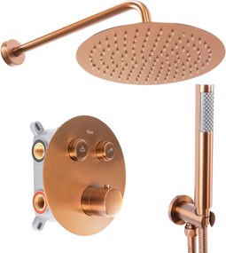 Set de duș incastrat Rea LUNGO COPPER BRUSH + BOX cu termostat