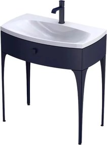 Set dulap baza suspendat Oristo Louis bleumarin 1 sertar cu lavoar alb 82 cm