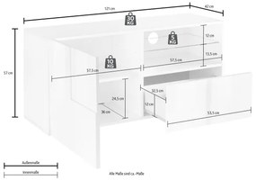 Comodă TV SERIAN, stejar Sonoma